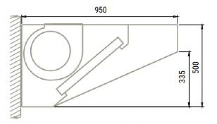 Campana Mural Baja 1000x950x500 mm.